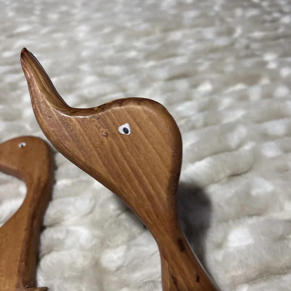 Set Of 2‎ Vintage Wooden Ducks Handmade Wall Decor Cottagecore Country Cottage
